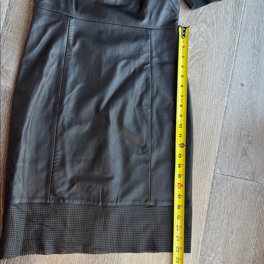 LK Bennett Black Leather Mini Dress AS0160 - Picture 8 of 9